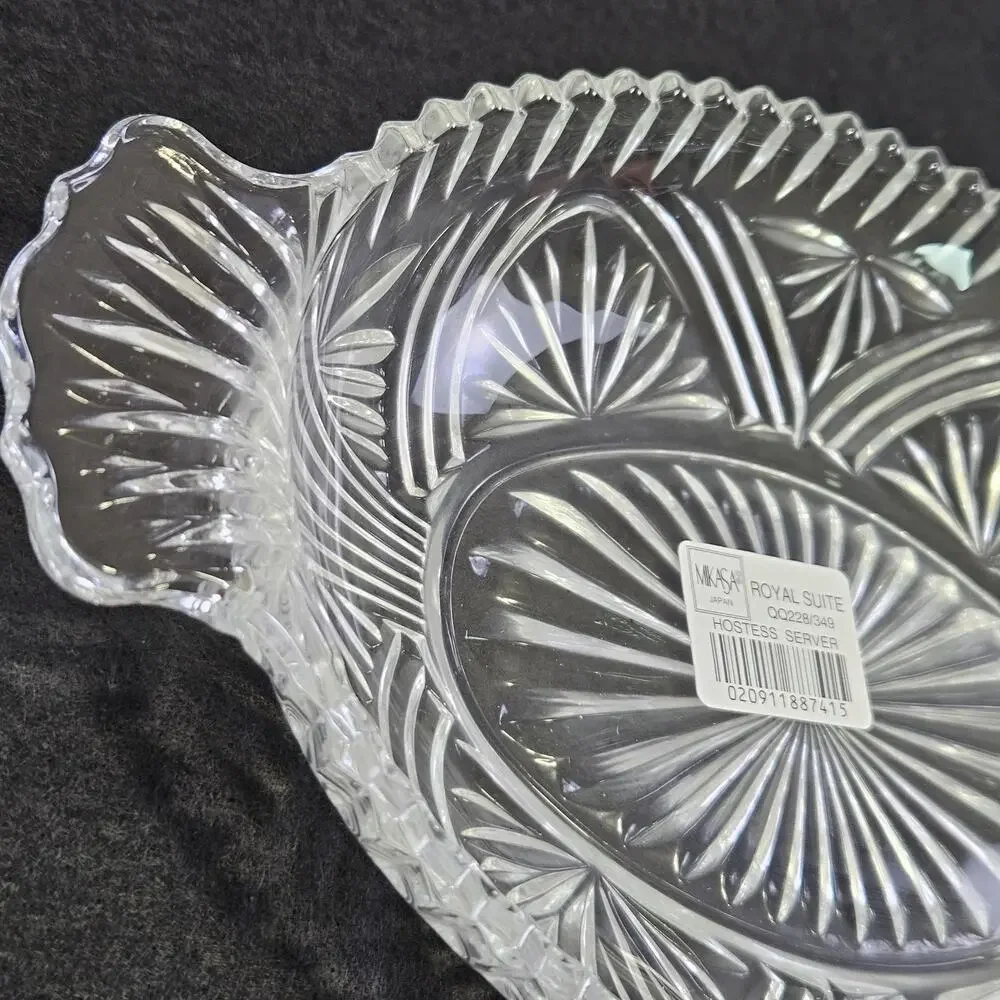 Mikasa Royal Suite Hostess Server Lead Crystal Dish QQ228/349 Japan Wedding Tray
